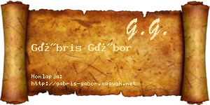Gábris Gábor névjegykártya