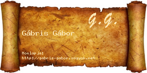 Gábris Gábor névjegykártya