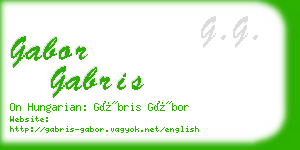 gabor gabris business card